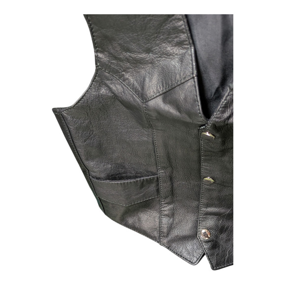 Unik leather vest with Harley Davidson patch Size Med Great Condition - Picture 7 of 11